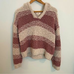 Hippie Rose Striped Pullover Sweater - Sz S